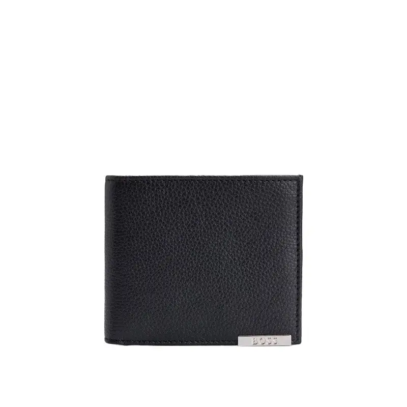 BOSS SET DE PIEL CARTERA Y TARJETERO NEGRO - TALLA ÚNICA