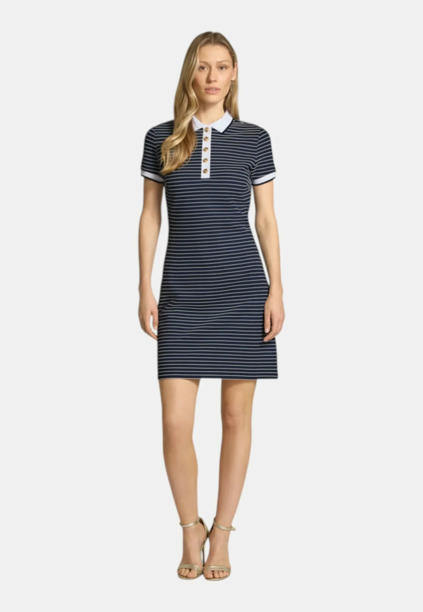 GUESS N SS DRESS NK ALPHONSINE STRIPED JET BLACK A9