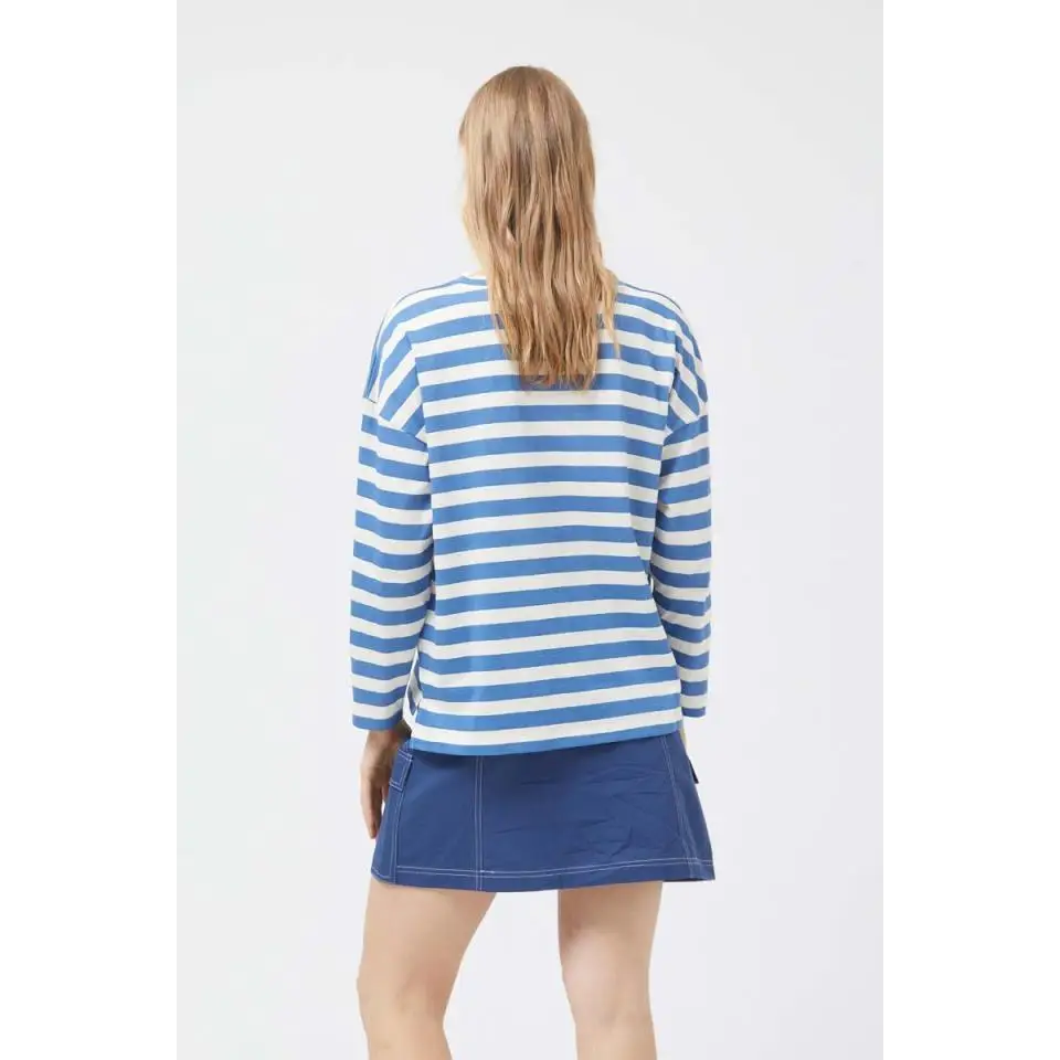 COMPAÑÍA FANTÁSICA CAMISETA MANGA LARGA RAYAS AZUL