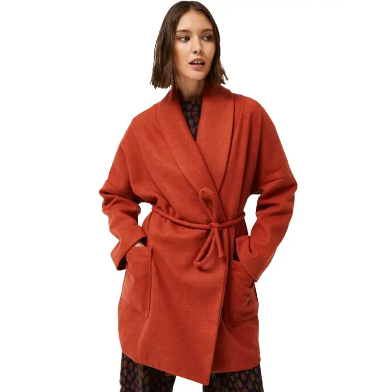 COMPAÑÍA FANTÁSTICA ABRIGO CON CINTURÓN MARRÓN