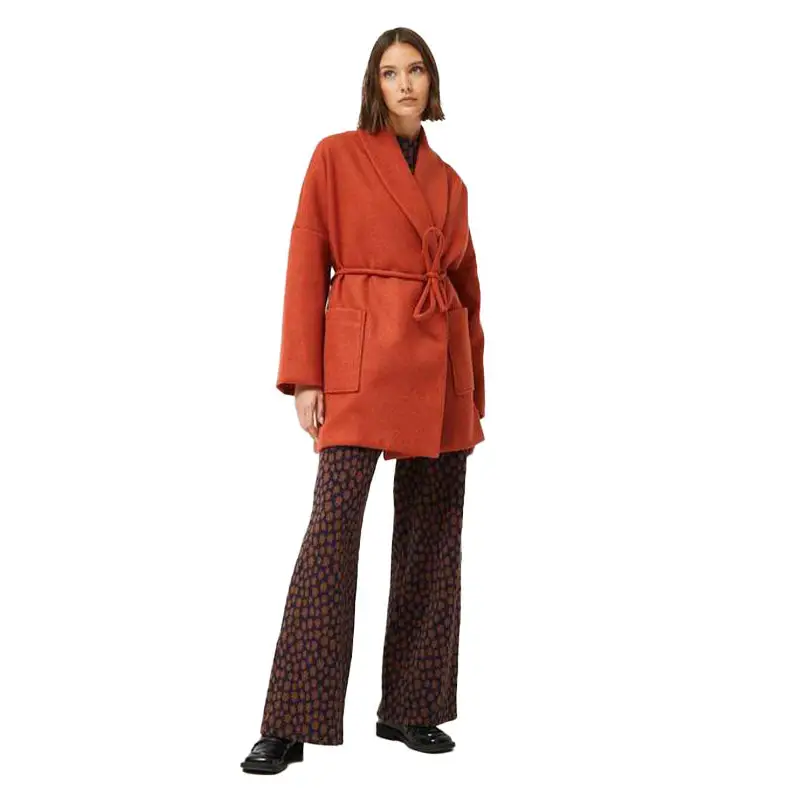 COMPAÑÍA FANTÁSTICA ABRIGO CON CINTURÓN MARRÓN