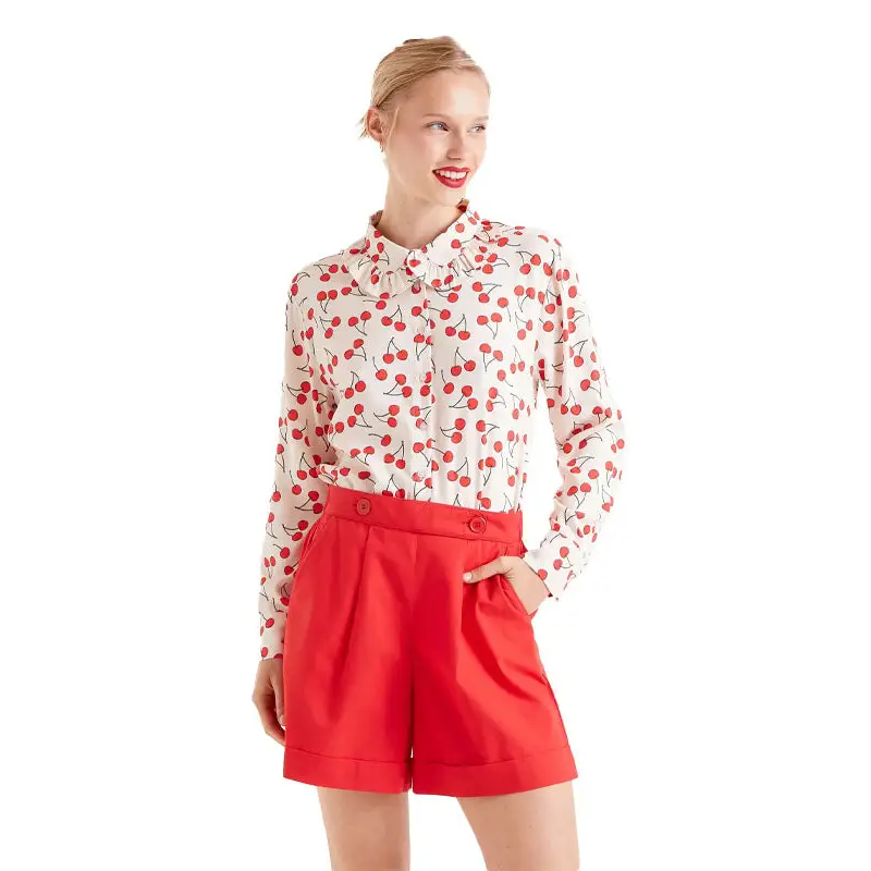 COMPAÑÍA FANTASTICA CAMISA CUELLO VOLANTE ESTAMPAD