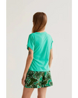 COMPANIA FANTASTICA CAMISETA 100 ALGODON VERDE CON NUDO LATERAL