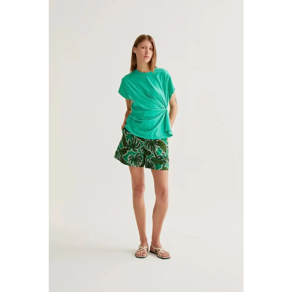 COMPANIA FANTASTICA CAMISETA 100 ALGODON VERDE CON NUDO LATERAL