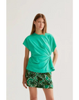 COMPANIA FANTASTICA CAMISETA 100 ALGODON VERDE CON NUDO LATERAL