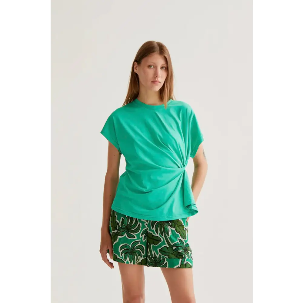 COMPANIA FANTASTICA CAMISETA 100 ALGODON VERDE CON NUDO LATERAL