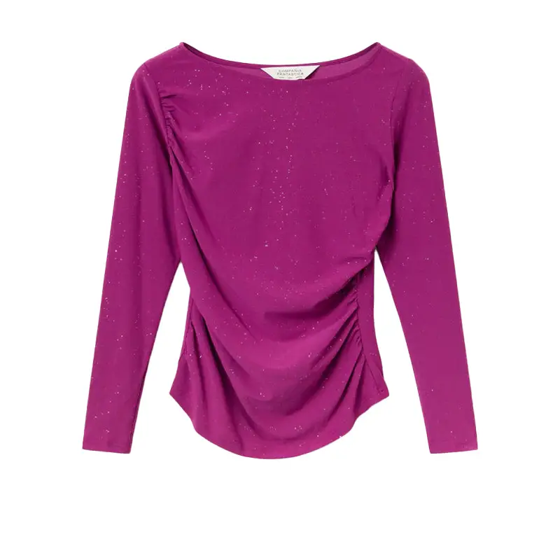 COMPAÑIA FANTASTICA CAMISETA CUELLO BARCO MAGENTA - textil