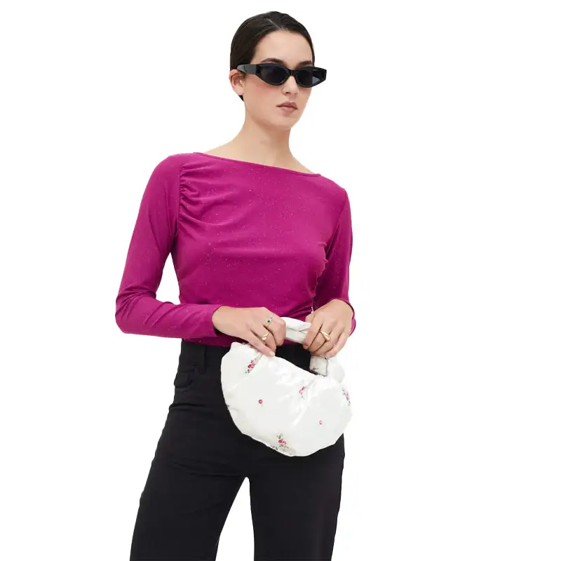 COMPAÑIA FANTASTICA CAMISETA CUELLO BARCO MAGENTA - textil