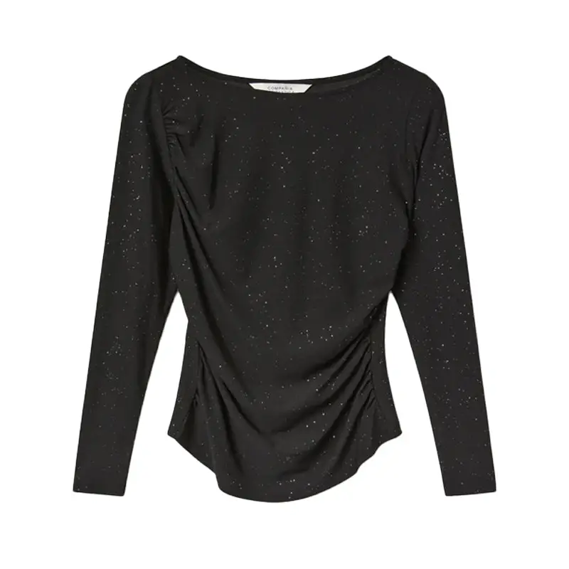 COMPAÑIA FANTASTICA CAMISETA CUELLO BARCO NEGRO - textil