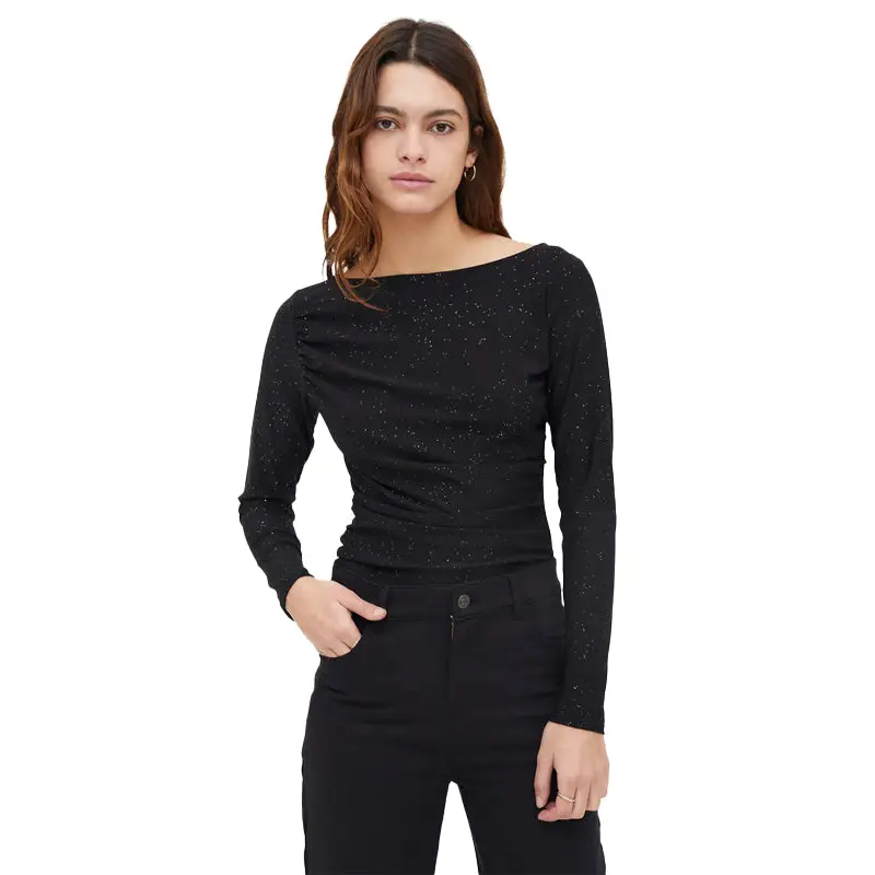 COMPAÑIA FANTASTICA CAMISETA CUELLO BARCO NEGRO - textil