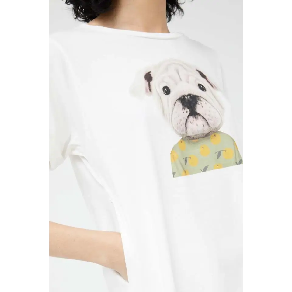 COMPAÑIA FANTASTICA CAMISETA PRINT PERRO BLANCA