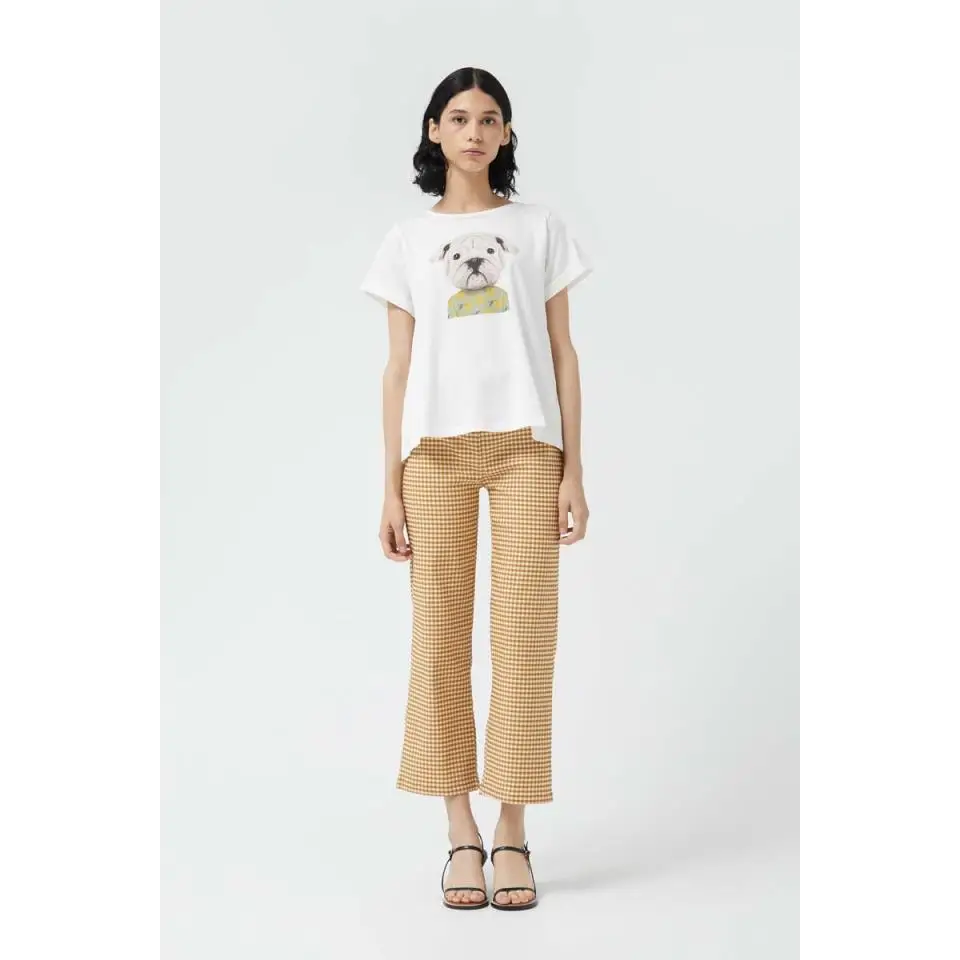 COMPAÑIA FANTASTICA CAMISETA PRINT PERRO BLANCA