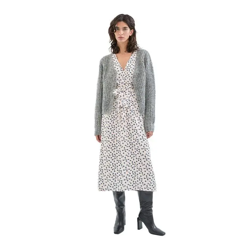 COMPAÑÍA FANTÁSTICA CARDIGAN DE PUNTO GRUESO GRIS