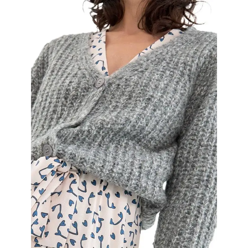 COMPAÑÍA FANTÁSTICA CARDIGAN DE PUNTO GRUESO GRIS