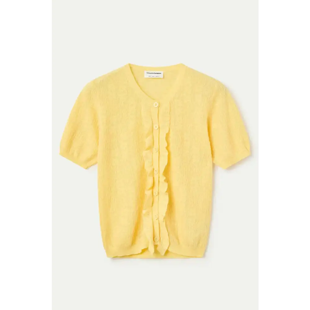 COMPAÑIA FANTASTICA CARDIGAN PUNTO FLORAL AMARILLO