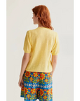 COMPAÑIA FANTASTICA CARDIGAN PUNTO FLORAL AMARILLO