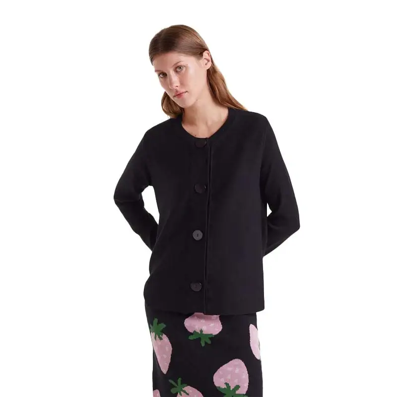 COMPAÑIA FANTASTICA CARDIGAN PUNTO NEGRO - textil