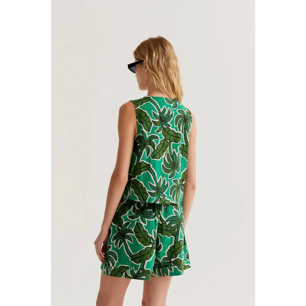 COMPANIA FANTASTICA CHALECO CON ESTAMPADO PALM TREE