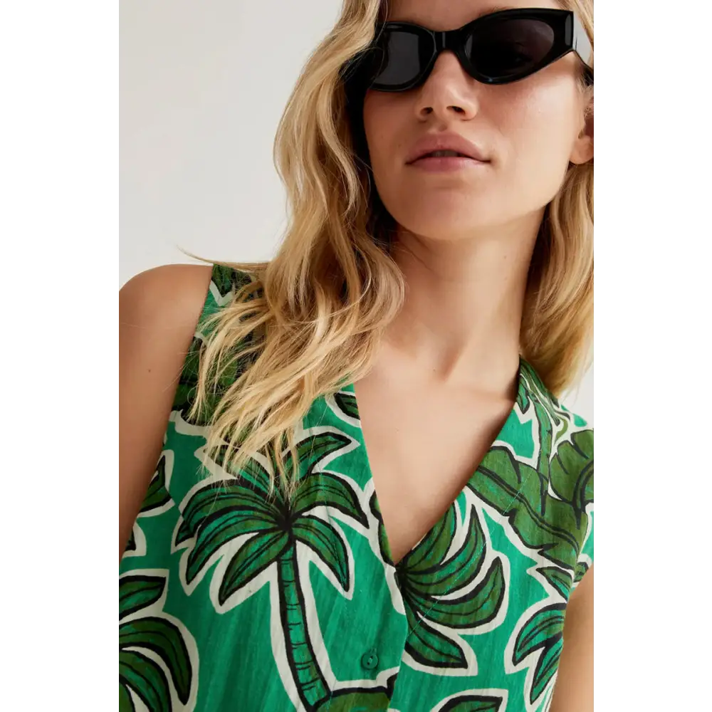COMPAÑIA FANTASTICA CHALECO CON ESTAMPADO PALM TREE