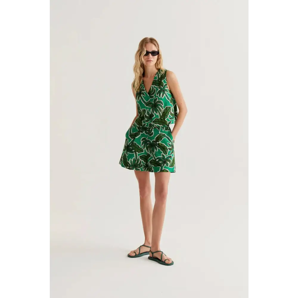 COMPANIA FANTASTICA CHALECO CON ESTAMPADO PALM TREE