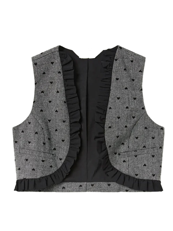 COMPANIA FANTASTICA CHALECO TWEED ESTAMPADO CORAZO