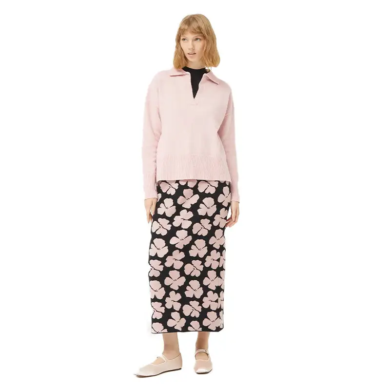 COMPAÑÍA FANTÁSTICA FALDA DE PUNTO FLORAL JACINTO