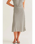 COMPANIA FANTASTICA FALDA MIDI CON ESTAMPADO DE RAYAS NEGRO