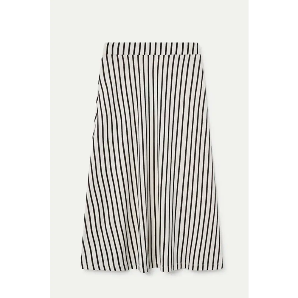 COMPANIA FANTASTICA FALDA MIDI CON ESTAMPADO DE RAYAS NEGRO