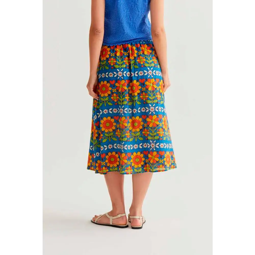 COMPAÑIA FANTASTICA FALDA MIDI CON ESTAMPADO GARDEN