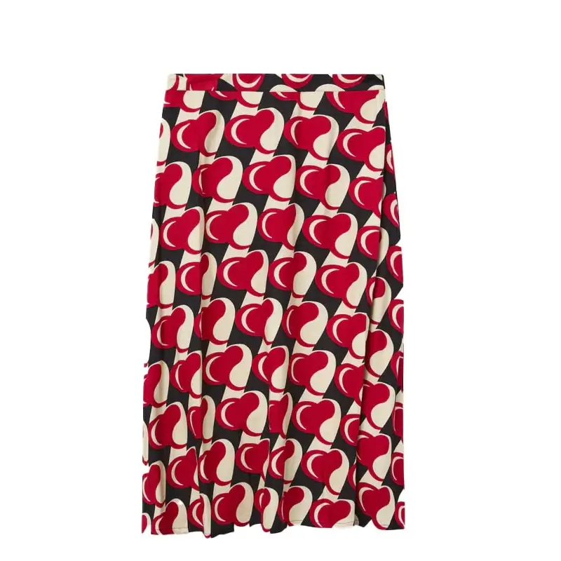 COMPAÑIA FANTASTICA FALDA MIDI CON ESTAMPADO HEART - textil