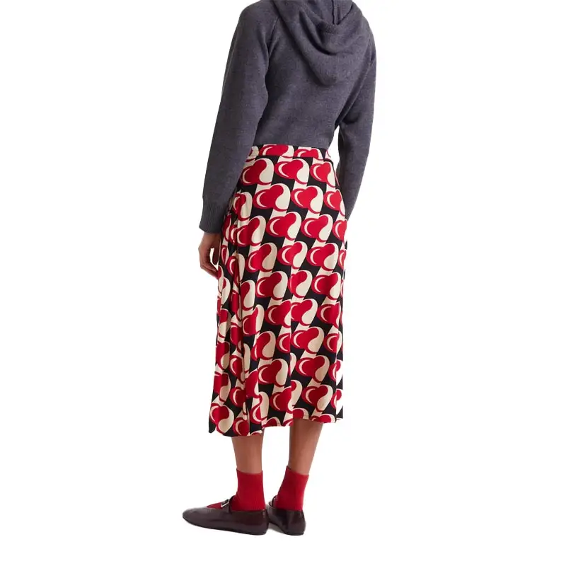 COMPAÑIA FANTASTICA FALDA MIDI CON ESTAMPADO HEART - textil