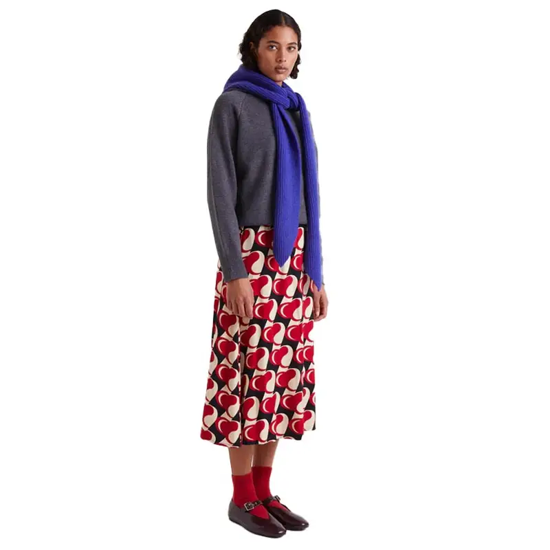 COMPAÑIA FANTASTICA FALDA MIDI CON ESTAMPADO HEART - textil