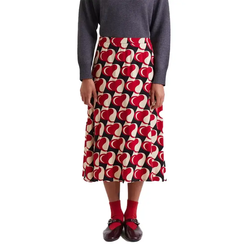 COMPAÑIA FANTASTICA FALDA MIDI CON ESTAMPADO HEART - textil