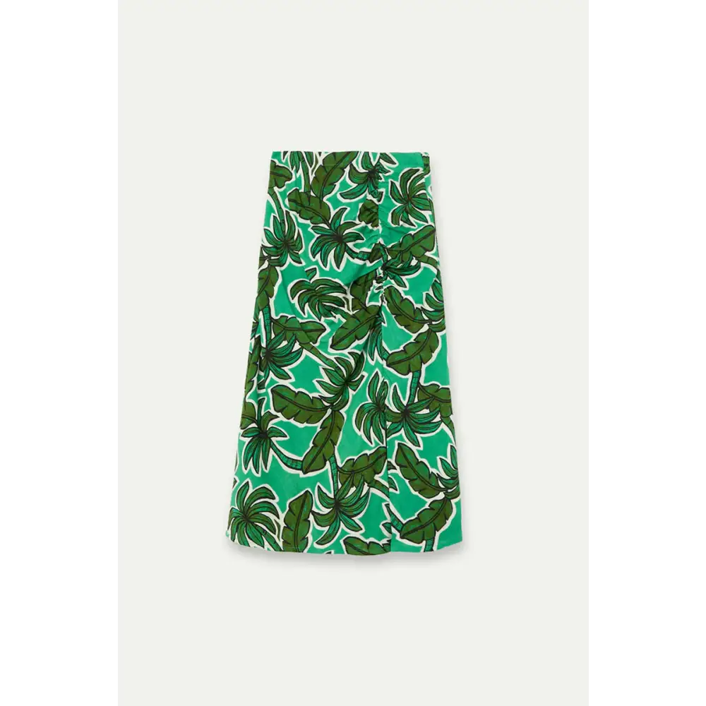 COMPAÑIA FANTASTICA FALDA MIDI CON ESTAMPADO PALM TREE