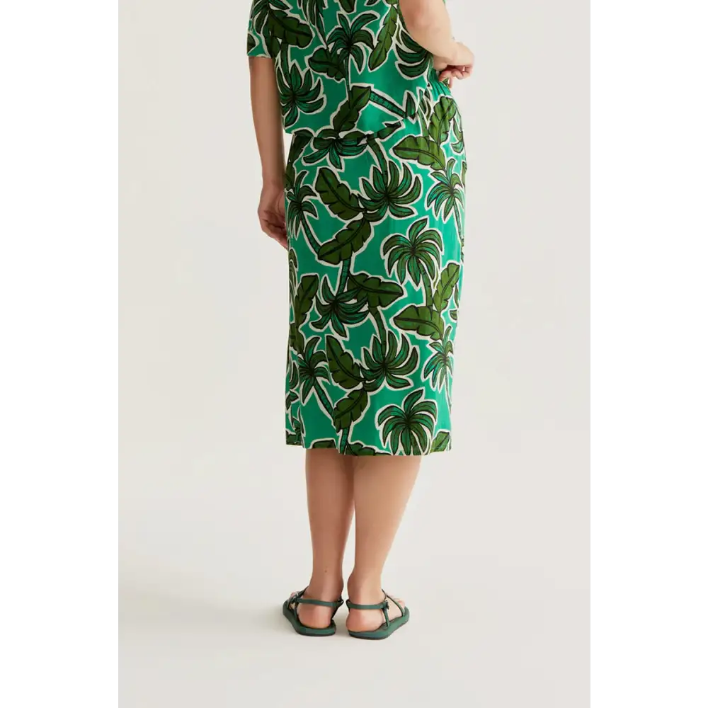COMPAÑIA FANTASTICA FALDA MIDI CON ESTAMPADO PALM