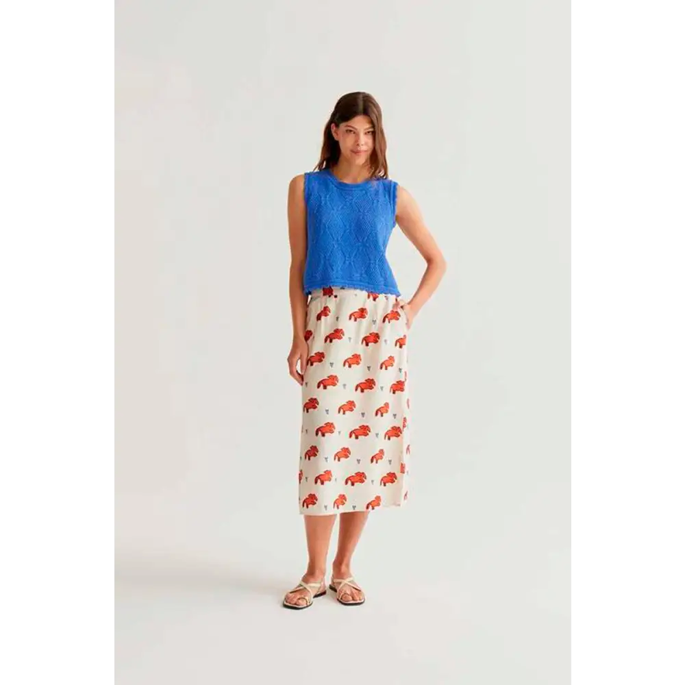 COMPAÑIA FANTASTICA FALDA MIDI CON ESTAMPADO TOCHI