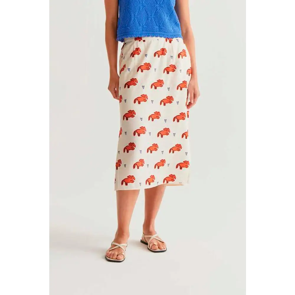 COMPAÑIA FANTASTICA FALDA MIDI CON ESTAMPADO TOCHI