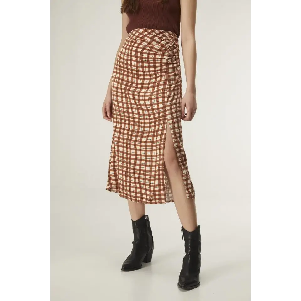 COMPANIA FANTASTICA FALDA MIDI DE CUADROS