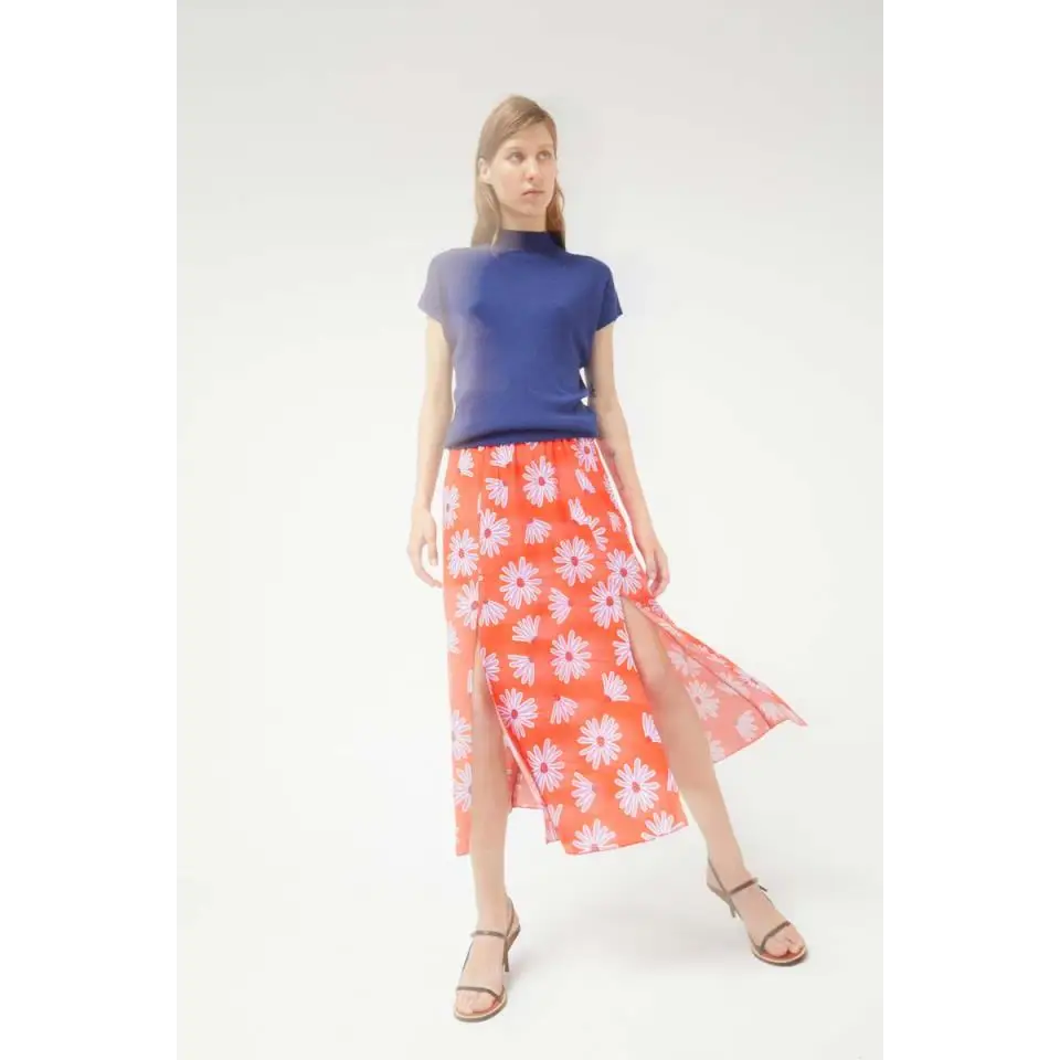 COMPAÑIA FANTASTICA FALDA MIDI DE MARGARITAS