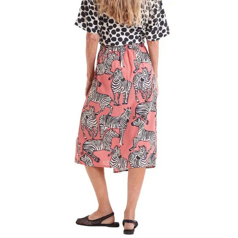 COMPAÑÍA FANTASTICA FALDA MIDI ESTAMPADO CEBRAS