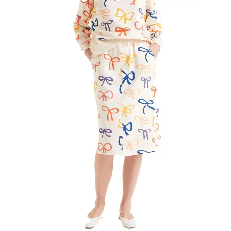 COMPAÑÍA FANTASTICA FALDA MIDI ESTAMPADO DE LAZOS