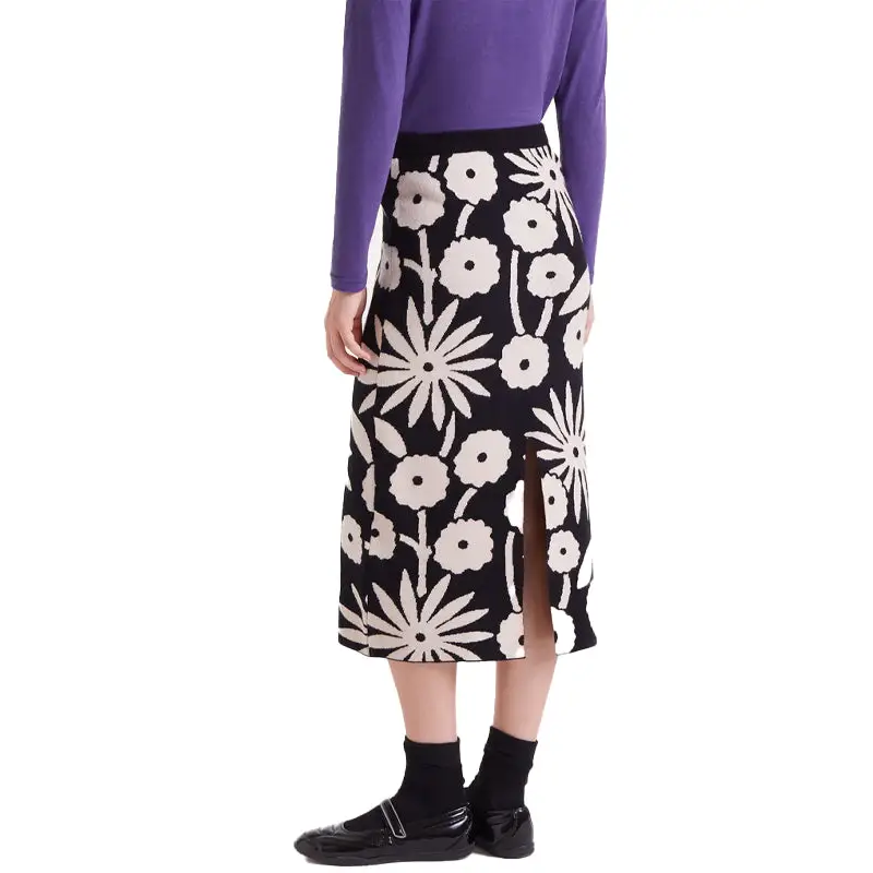 COMPAÑIA FANTASTICA FALDA MIDI JACQUARD ESTANPADO - textil