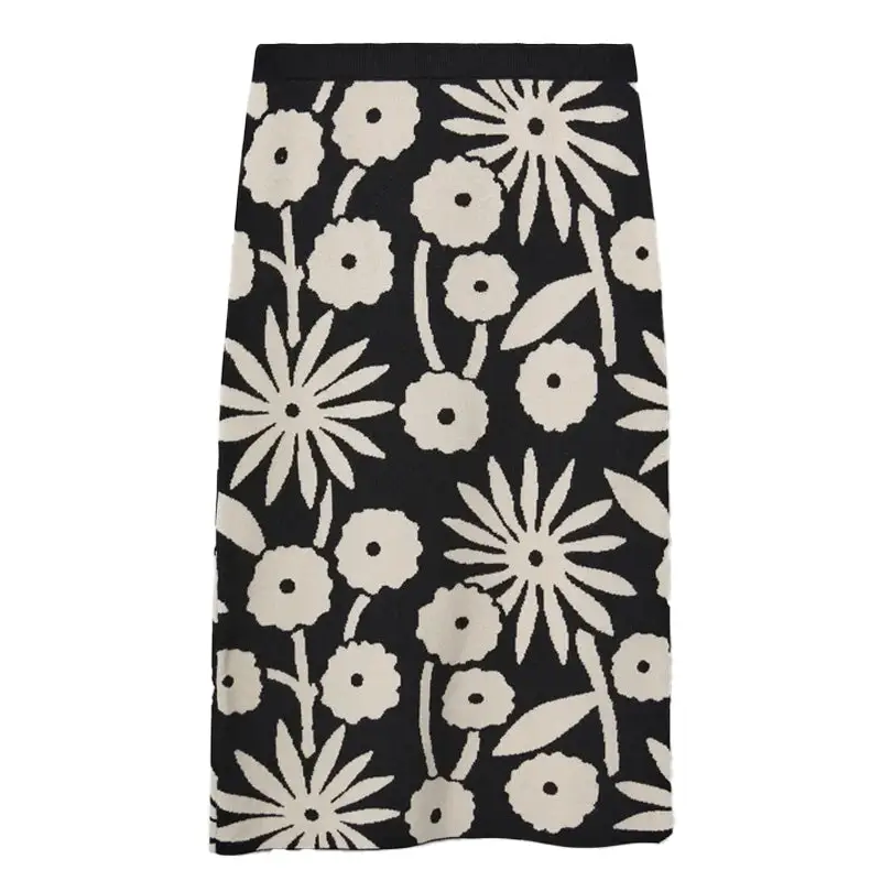 COMPAÑIA FANTASTICA FALDA MIDI JACQUARD ESTANPADO - textil