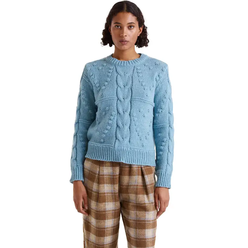 COMPAÑIA FANTASTICA JERSEY PUNTO TRENZADO AZUL - textil