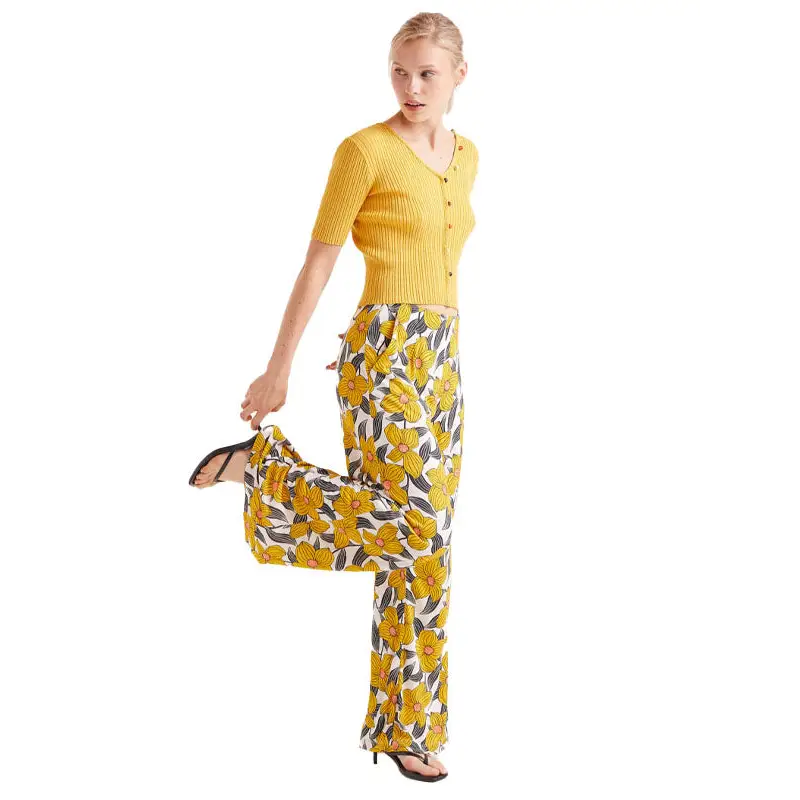 COMPAÑÍA FANTASTICA PANTALÓN LARGO ESTAMPADO FLORA