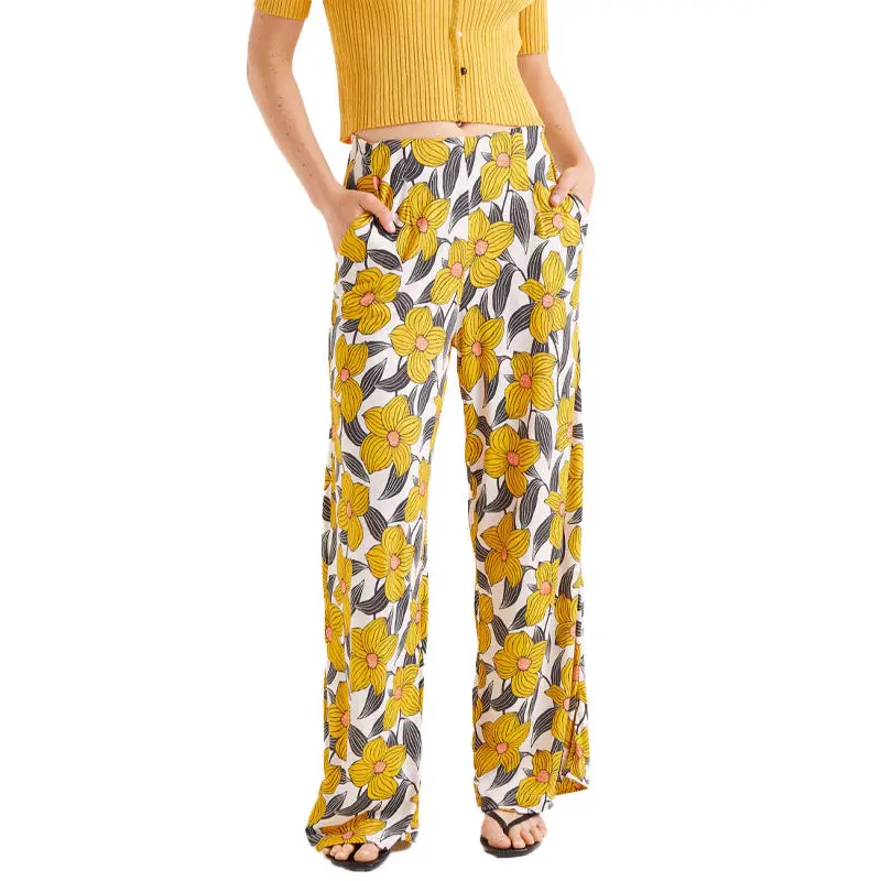 COMPAÑIA FANTASTICA PANTALON LARGO ESTAMPADO FLORA