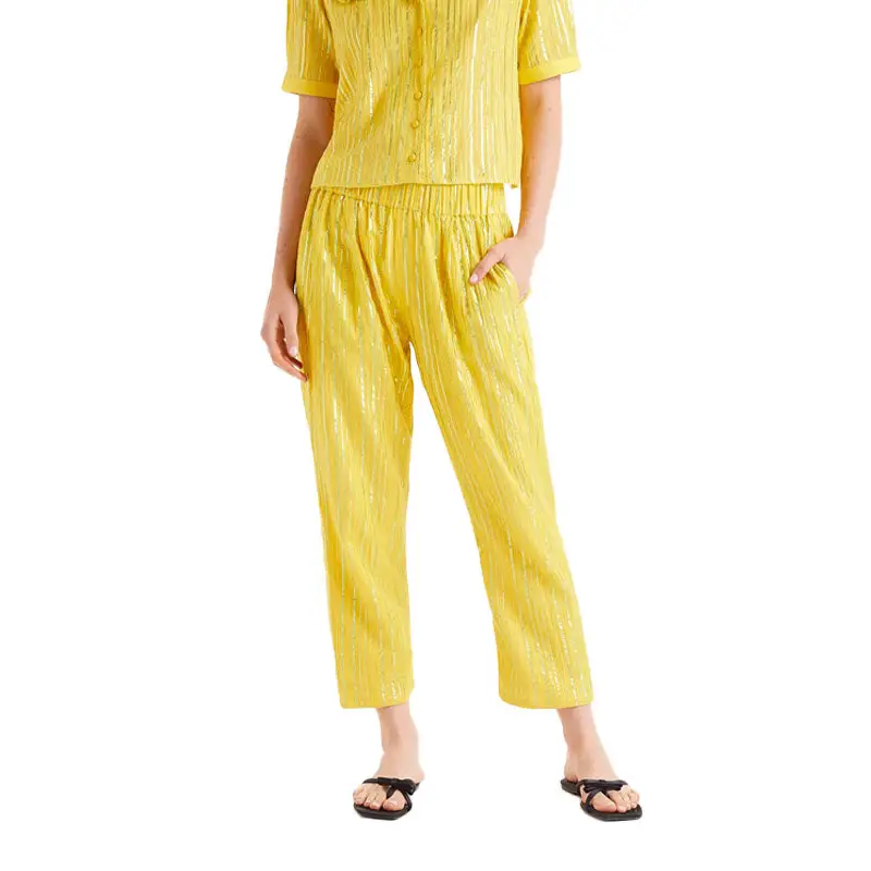 COMPAÑÍA FANTASTICA PANTALÓN LARGO LÚREX AMARILLO