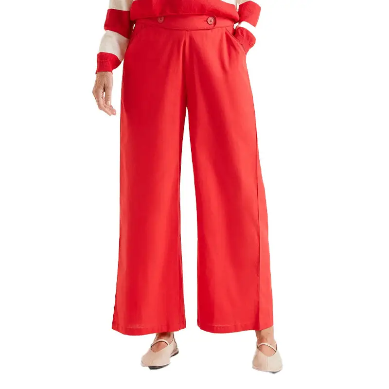 COMPAÑIA FANTASTICA PANTALON RECTO BOTONES ROJO