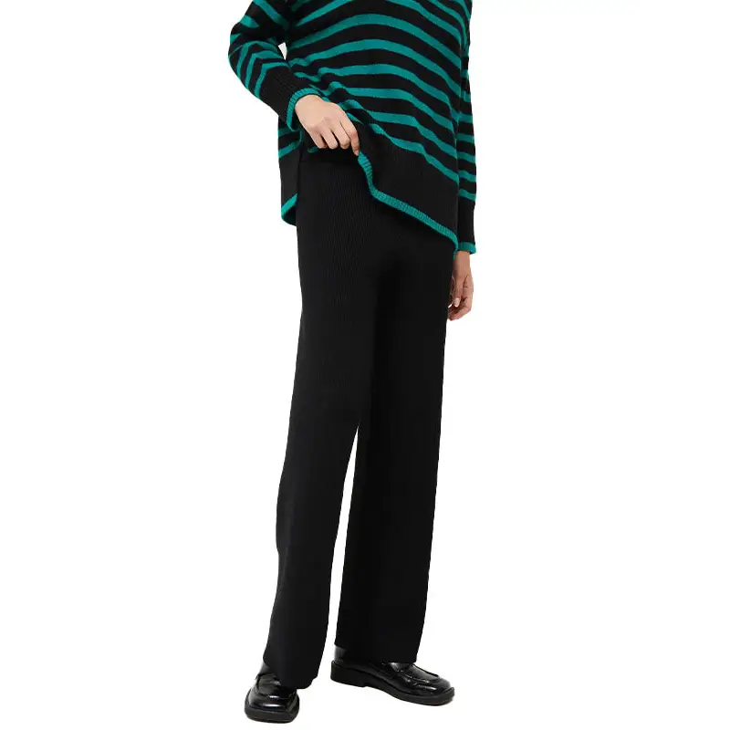 COMPAÑÍA FANTÁSTICA PANTALÓN RECTO DE PUNTO NEGRO