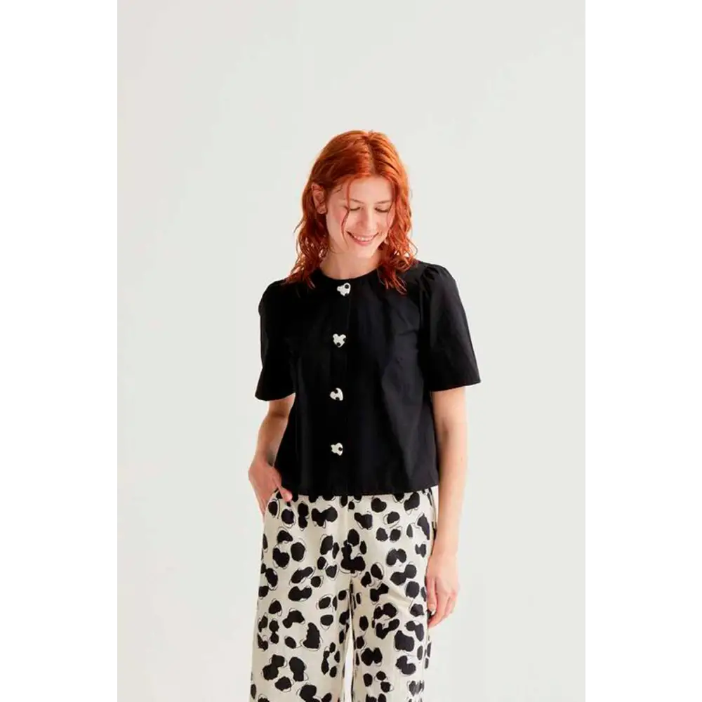 COMPAÑIA FANTASTICA TOP 100% ALGODON CON BOTONES DE CORAZONES